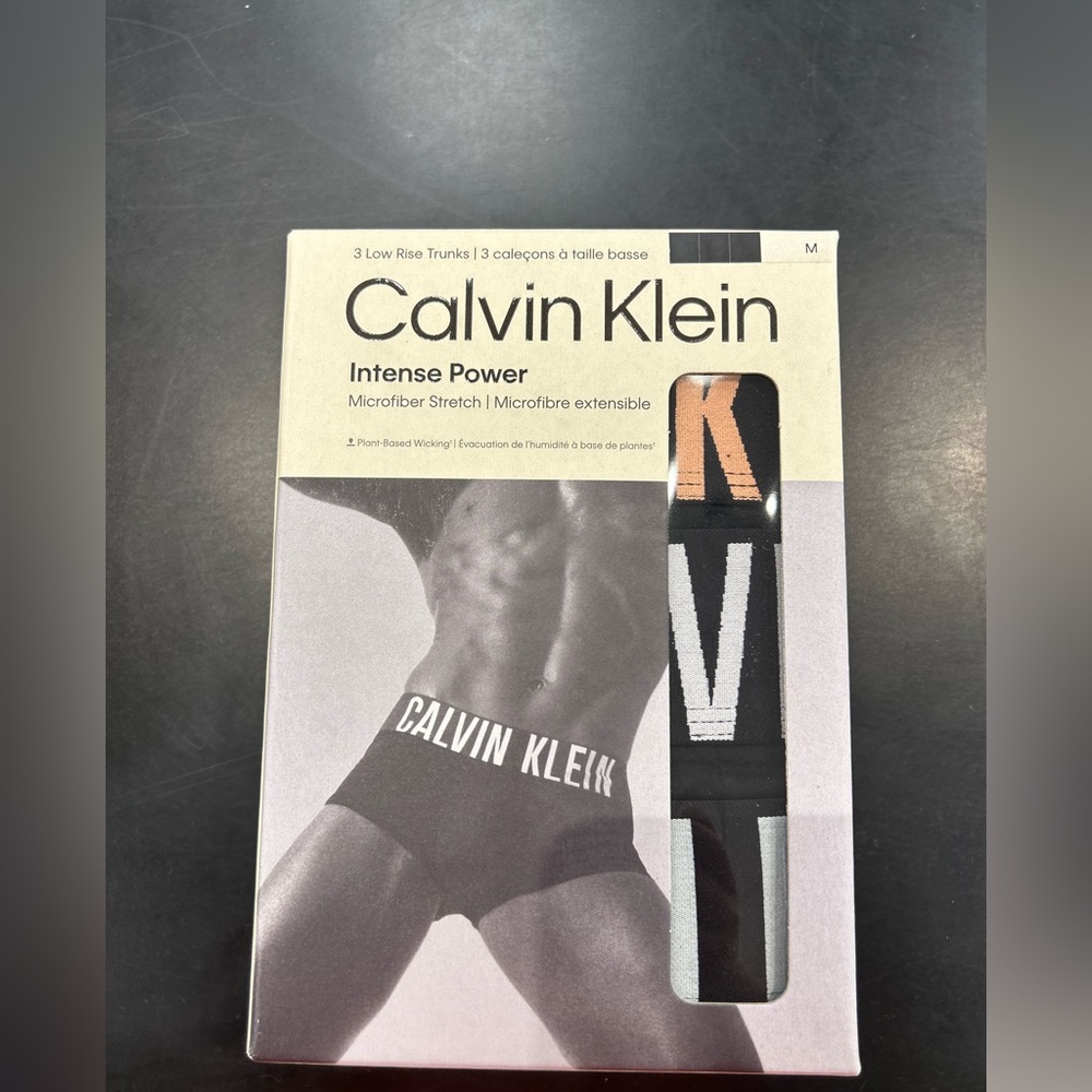 Calvin Klein Intense Power Men Microfiber Stretch low rise trunks 3-Pack M black